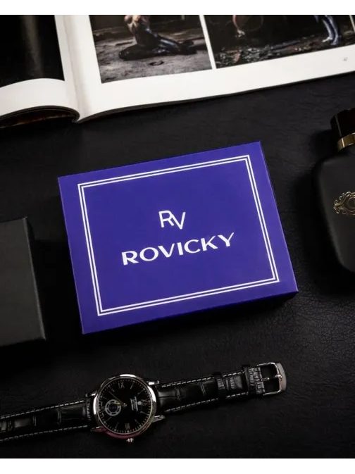 Črna usnjena moška denarnica RV z zaponko