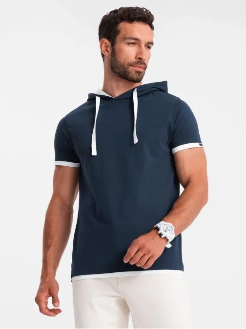 Temno modra majica s kapuco V4 TSCT-22SS-001