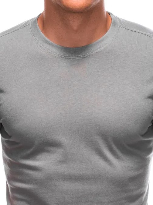 Gladka siva bombažna majica s kratkimi rokavi TSBS-0100