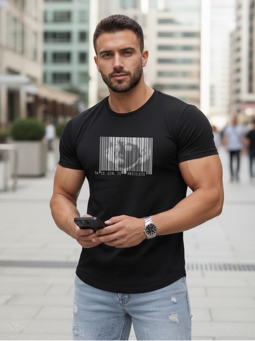 Originalna črna moška majica s potiskom