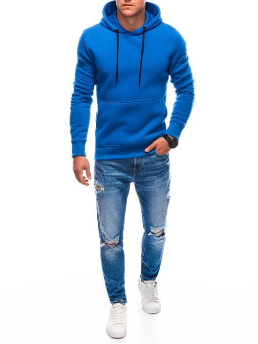 Modni moder pulover s kapuco 22FW-018-V1