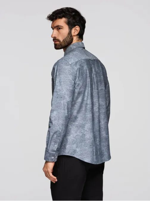 Siva moška srajca s cvetličnim vzorcem V3 K701