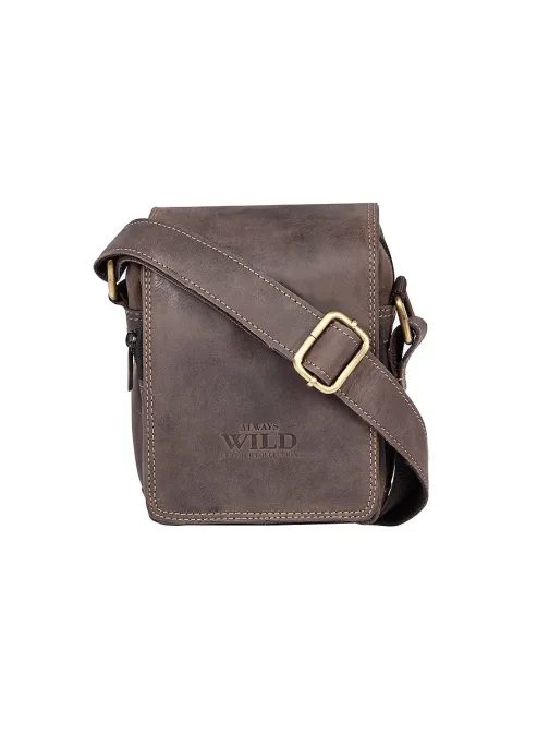 Usnjena moška torba A.W. v rjavi barvi