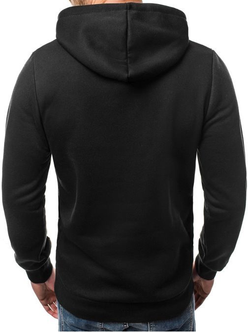 Popoln črn pulover z barvnim potiskom OZONEE JS/1810