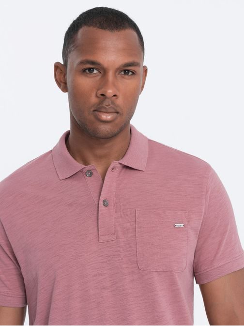 Modna rožnata polo majica V4 S1744