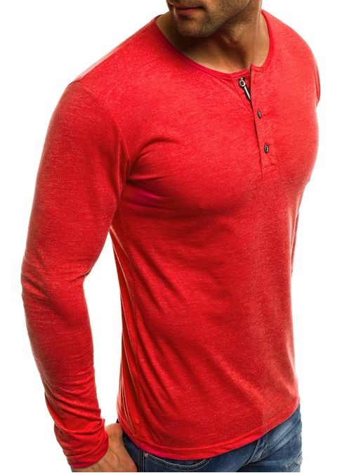 Rdeča majica z dolgimi rokavi OZONEE 1114