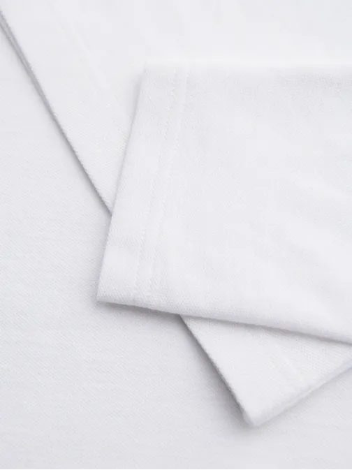 Bela polo majica z dolgimi rokavi V1 POBL-0162