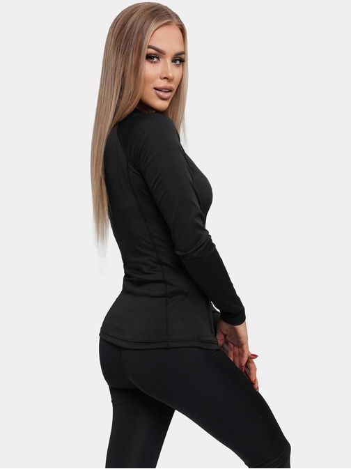 Neobičajna ženska prehodna jakna v črni barvi JS/HD154/1Z