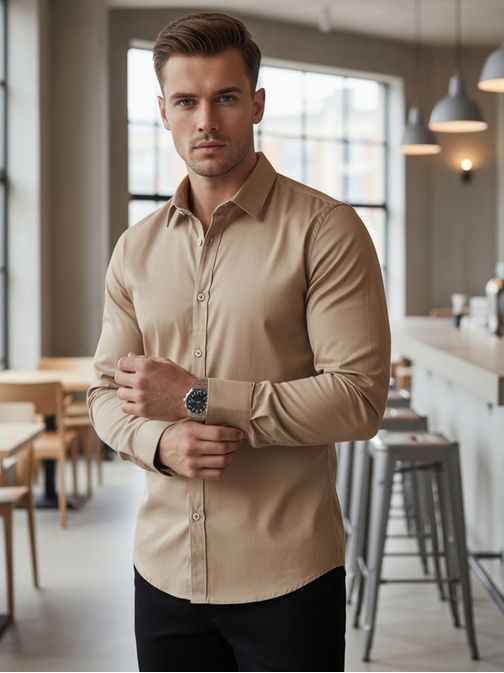 Elegantna bež moška srajca