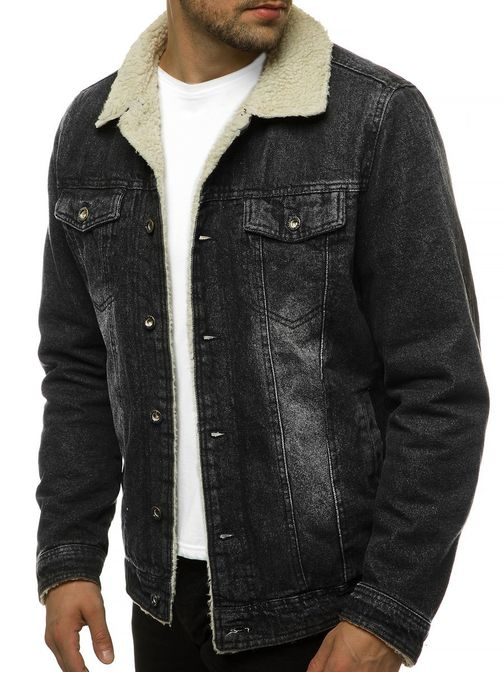 Stilska jeans jakna v črni barvi JB/JP1158Z