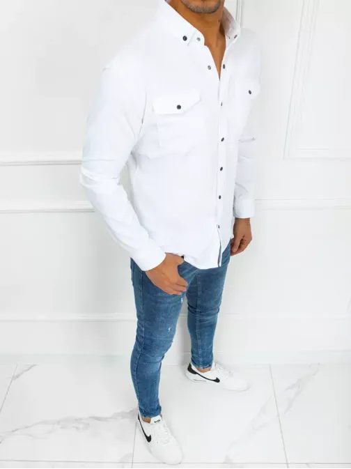 Jeans srajca v beli barvi