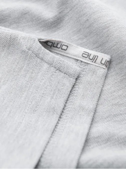 Bombažna enobarvna polo majica za moške siva v20 om-pobs-0100