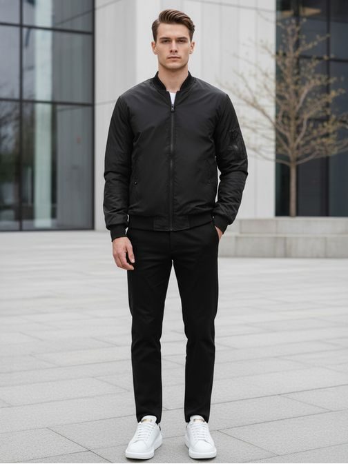 Modna moška prehodna jakna v črni barvi