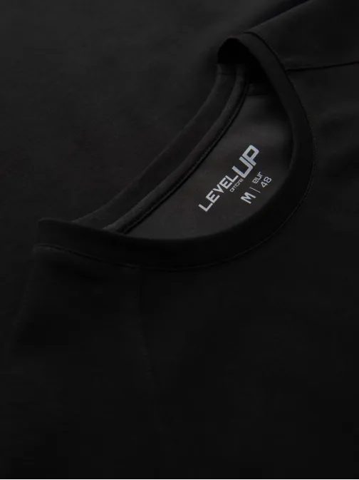 Osnovna črna majica s kratkimi rokavi V2 TSCT-0240