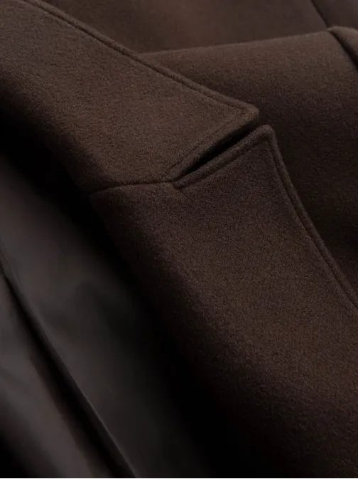 Moški temno rjav dvovrsten plašč V3 COWC-0109