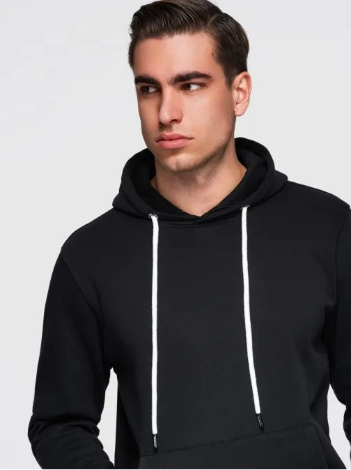 Modna črna majica s kapuco SSBN-0270