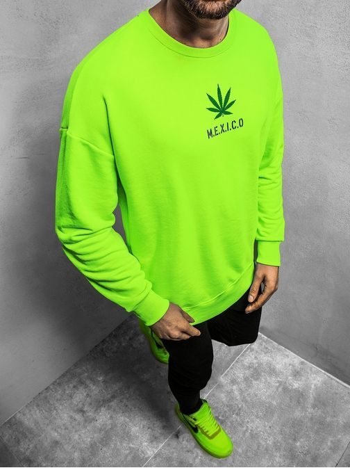 Stilski neon zelen moški pulover MACH/3150