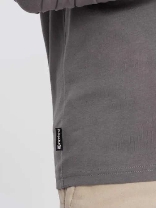 Siva majica z napisom Brooklyn V1 LSPT-0117