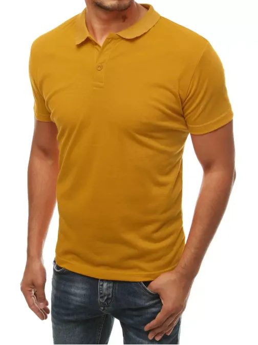 Preprosta polo majica udobnega dizajna v gorčični barvi