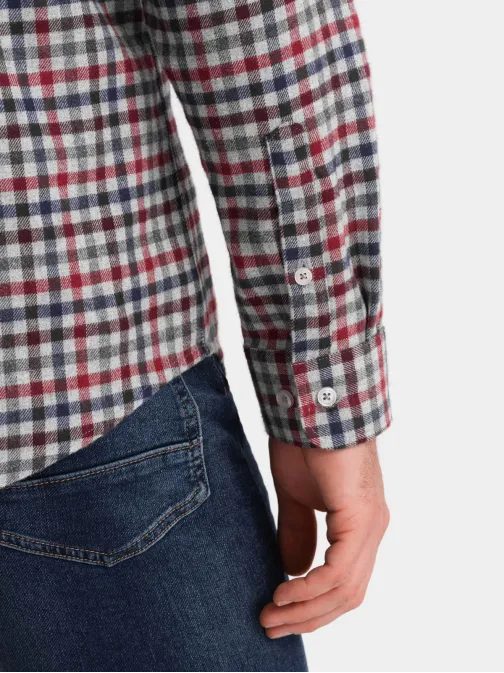 Originalna flanelna karo granat rdeča srajca V3 SHCS-0150