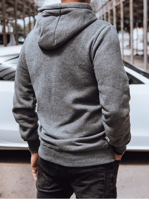 Sivo-črn moški pulover s kapuco