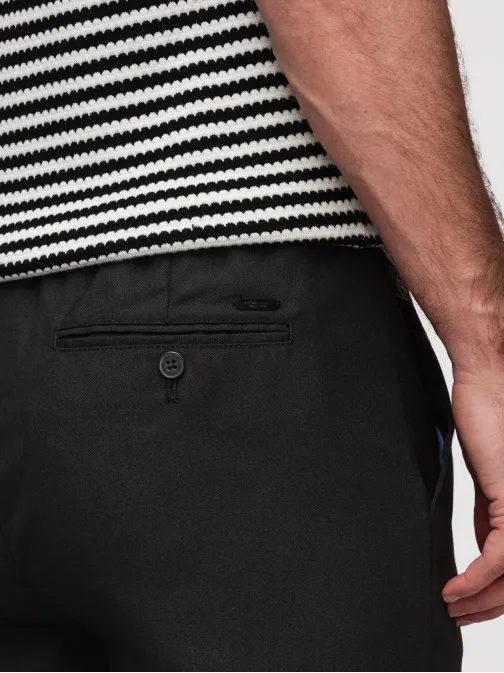 Moške črne chino hlače REGULAR V4 P1525