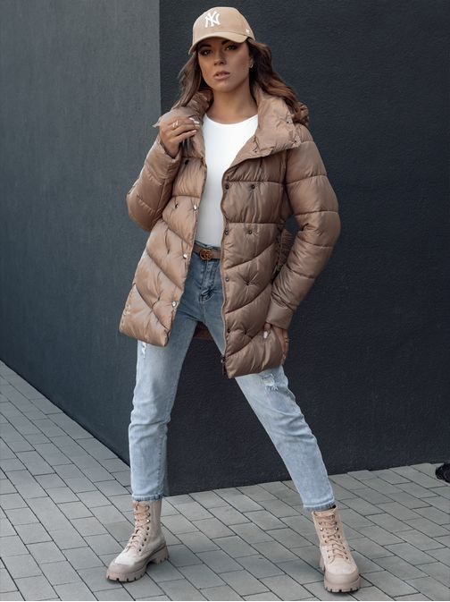 Trendovska kamelja prešita ženska jakna Bloom