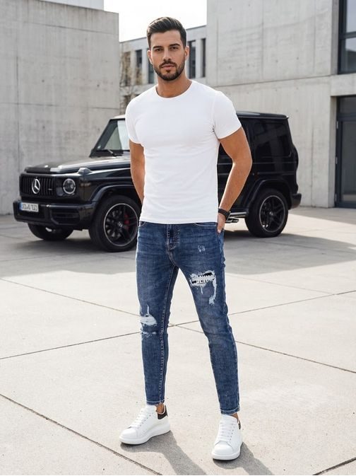 Brezčasne modre moška kavbojke