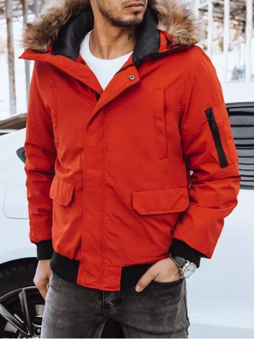 Zimska jakna v rdeči barvi