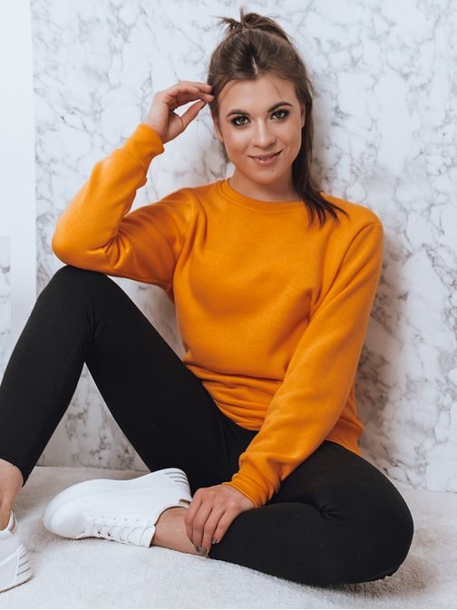 Preprost pomarančen ženski pulover Fashion