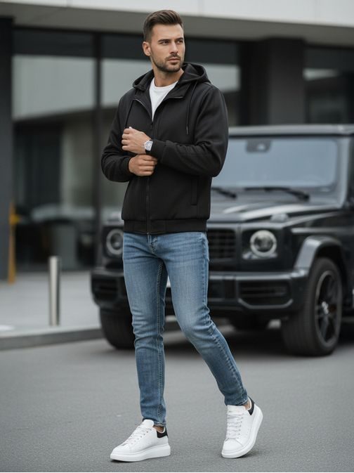 Brezčasna črna moška jakna