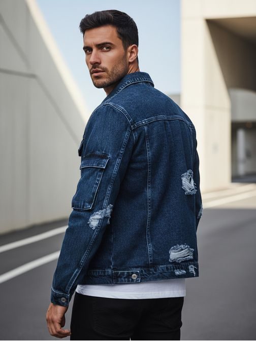 Stilska jeans jakna v modri barvi