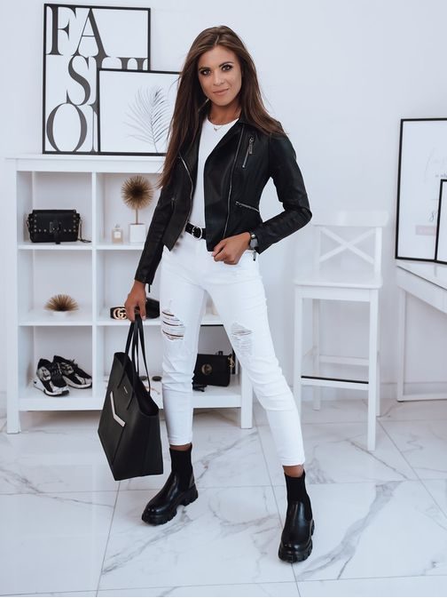 Originalna črna ženska usnjena jakna Nirge