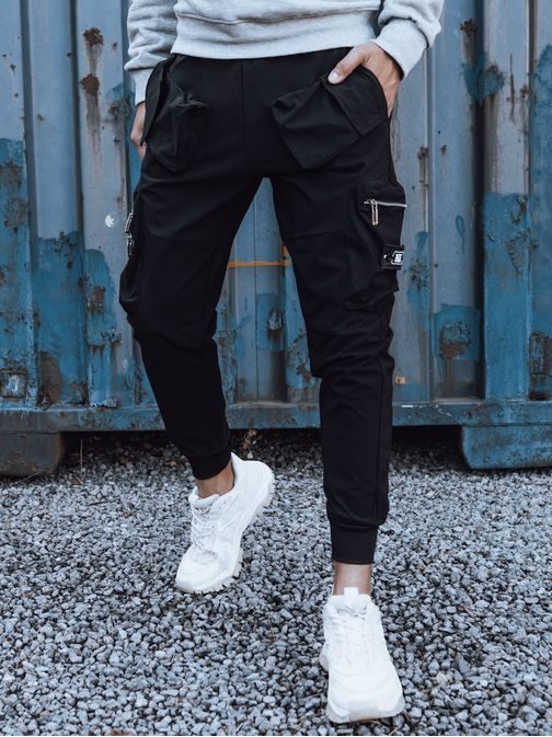 Moške črne cargo hlače