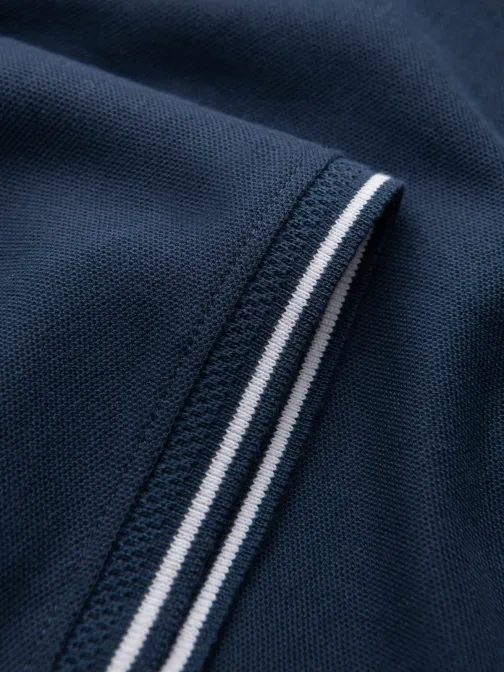 Moška polo majica brez gumbov v modri barvi V3 om-poss-0110