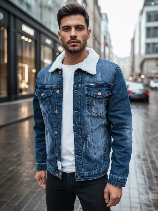 Originalna temno modra prehodna jeans jakna