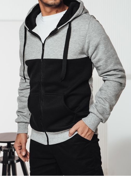 Dvobarvna majica za moške sive barve