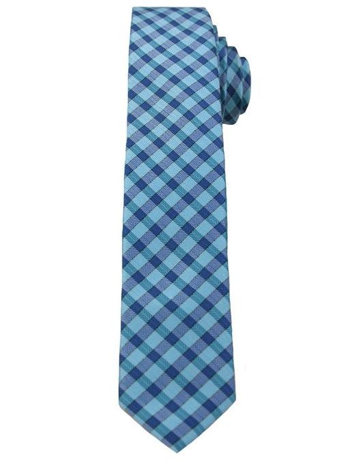 Modra kockasta kravata