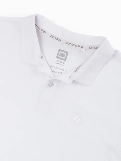 Preprosta bela polo majica S1374
