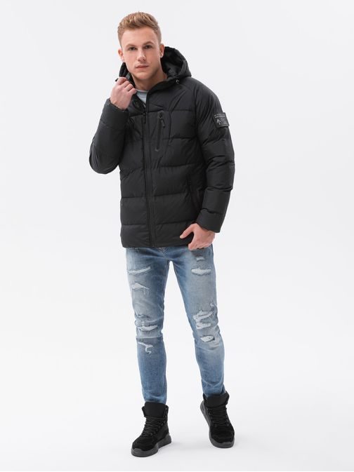 Črna zimska jakna  V4 OM-JAHP-0122