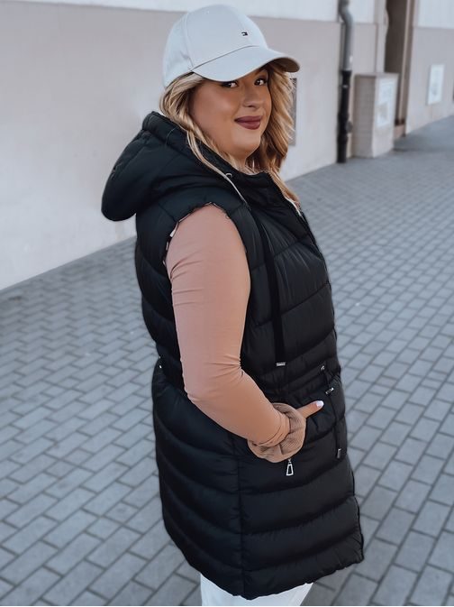 Neobičajen ženski brezrokavnik v črni barvi Keris