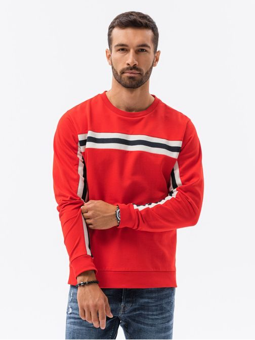 Rdeč pulover brez kapuce B1279