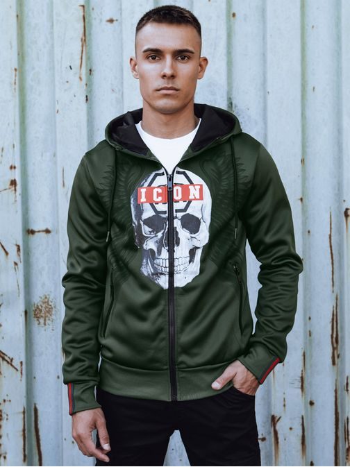 Originalna zelena jopa s potiskom ICON na zadrgo