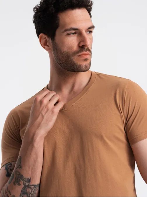 Bombažna moška majica rjava V9 TSBS-0145