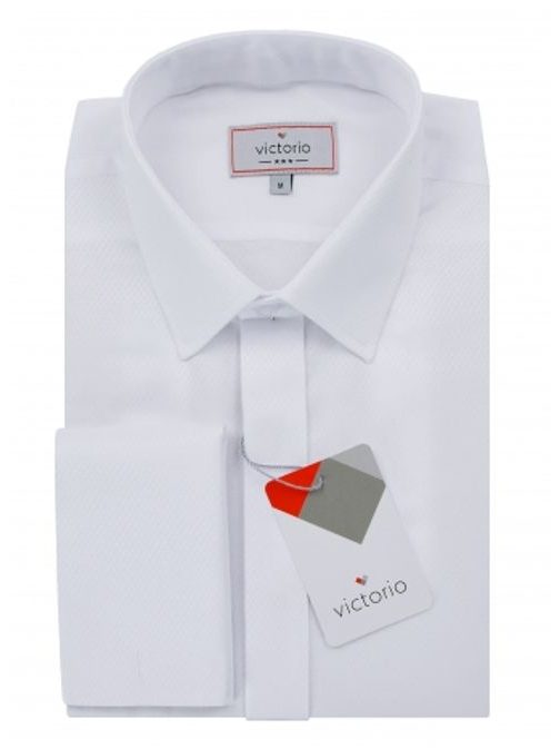 Preprosta moška srajca v beli barvi V374
