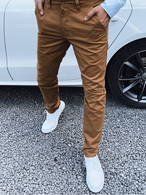Moške mestne hlače rjave barve