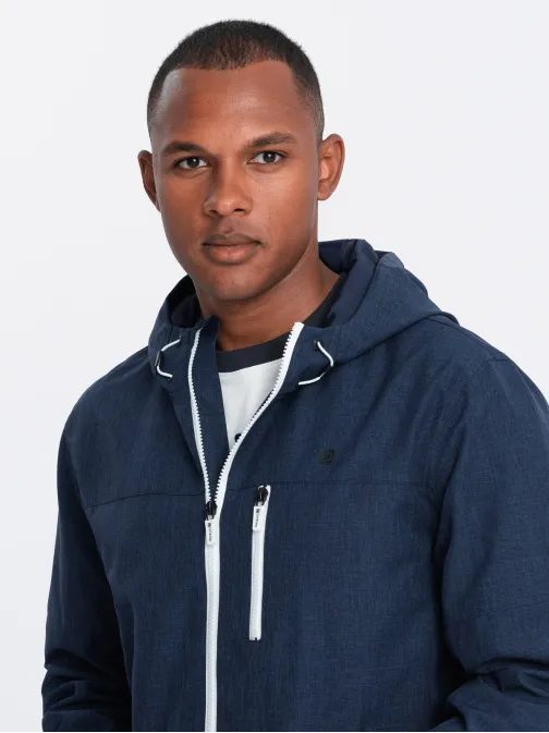 Udobna temno modra prehodna športna jakna V2 JANP-0136