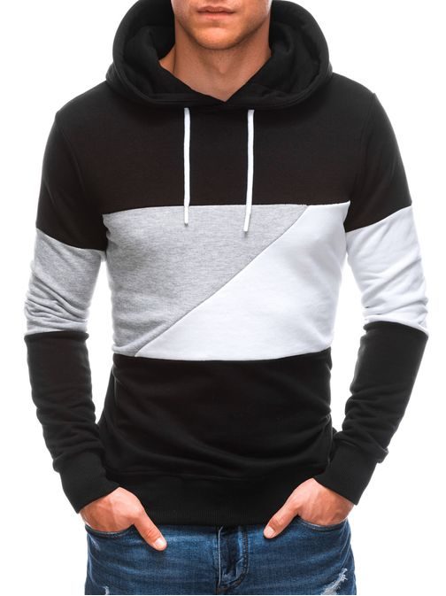 Udoben pulover s kapuco v črni barvi B1445