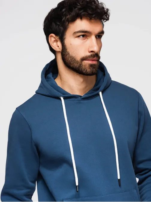 Modna modra majica s kapuco SSBN-0270