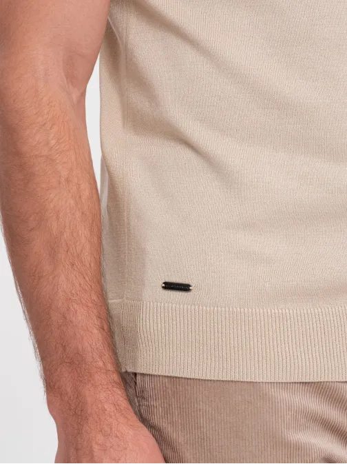 Trendovska bež polo majica V4 POSS-0118